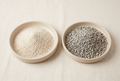 Cassava litter vs clay litter side by side texture comparison